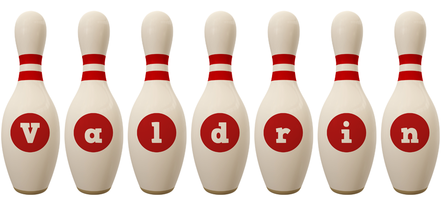 Valdrin bowling-pin logo