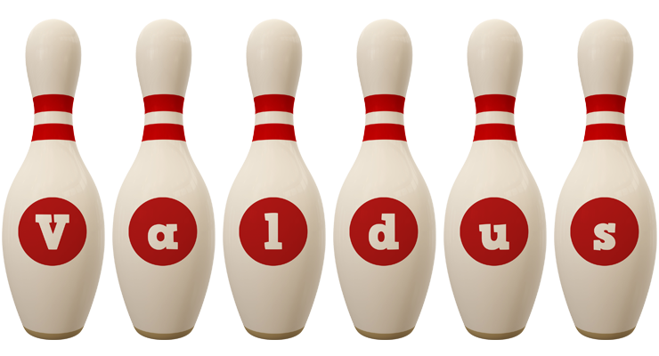 Valdus bowling-pin logo