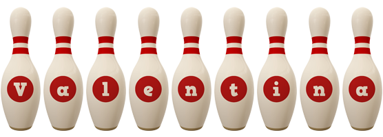 Valentina bowling-pin logo