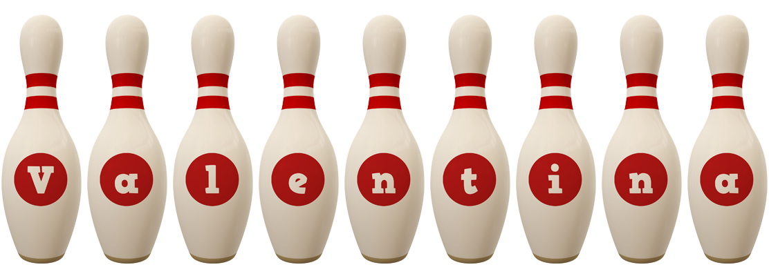 Valentina bowling-pin logo