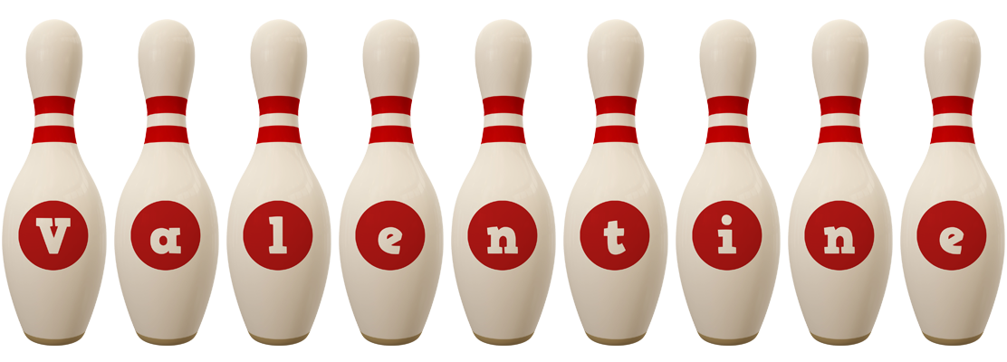 Valentine bowling-pin logo
