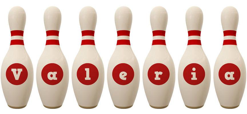 Valeria bowling-pin logo