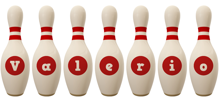 Valerio bowling-pin logo
