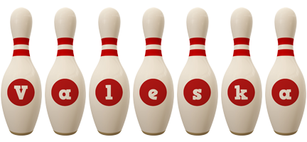 Valeska bowling-pin logo