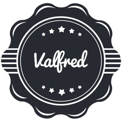Valfred badge logo