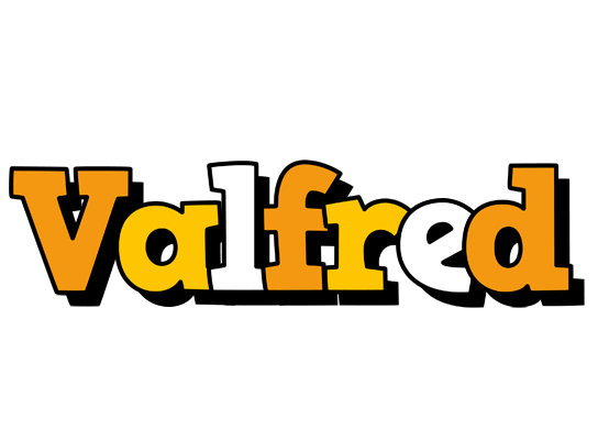 Valfred cartoon logo