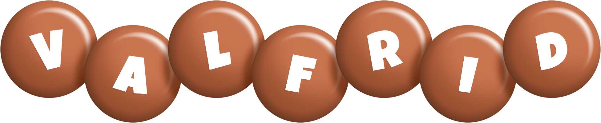 Valfrid candy-brown logo