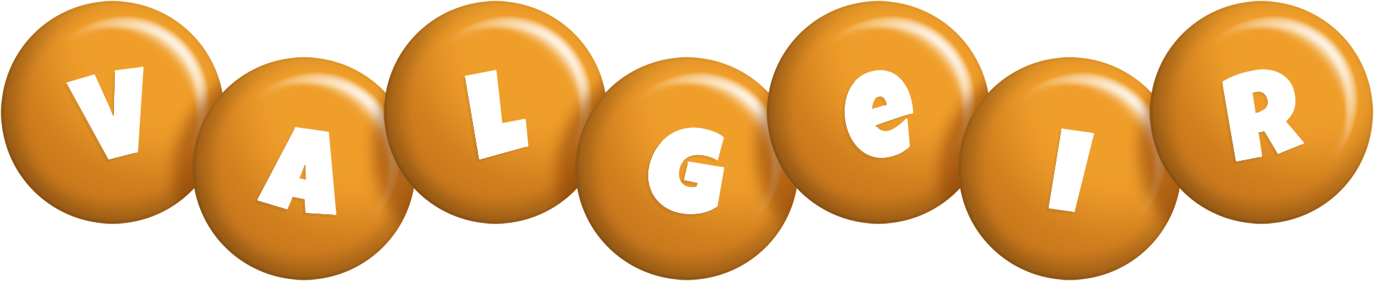 Valgeir candy-orange logo