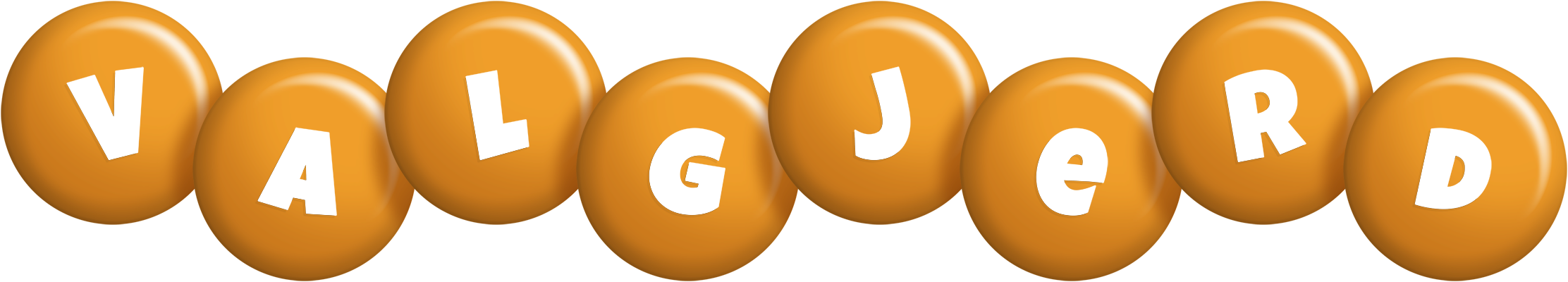Valgjerd candy-orange logo