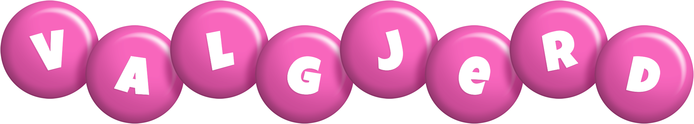 Valgjerd candy-pink logo