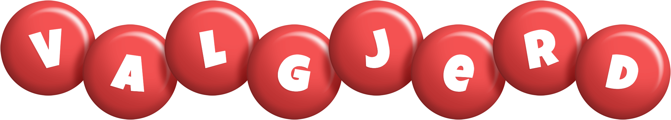 Valgjerd candy-red logo