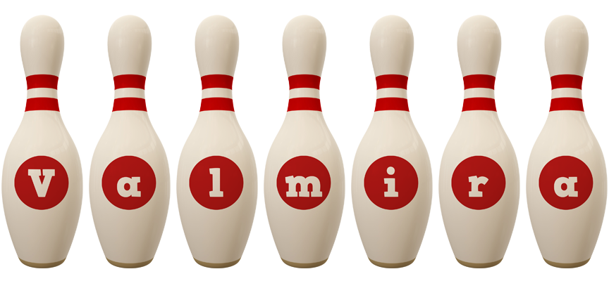 Valmira bowling-pin logo
