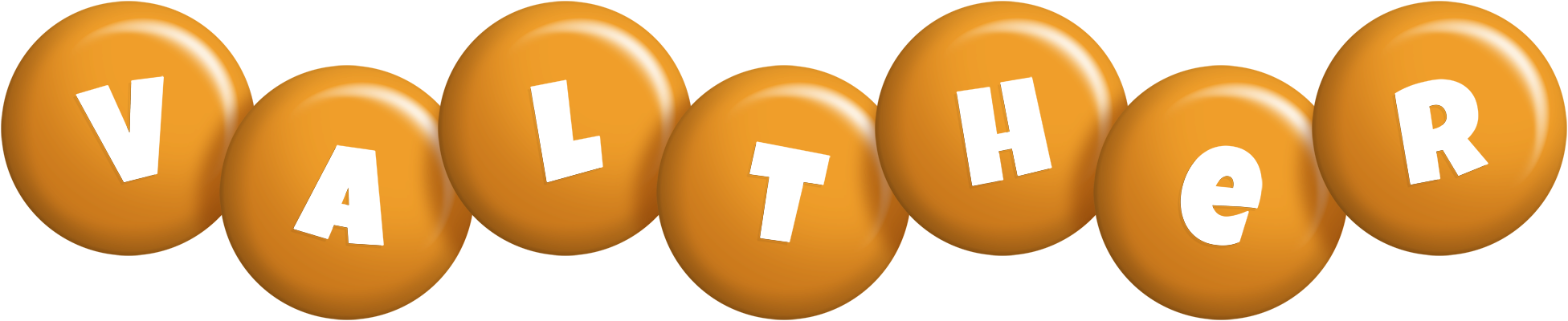 Valther candy-orange logo