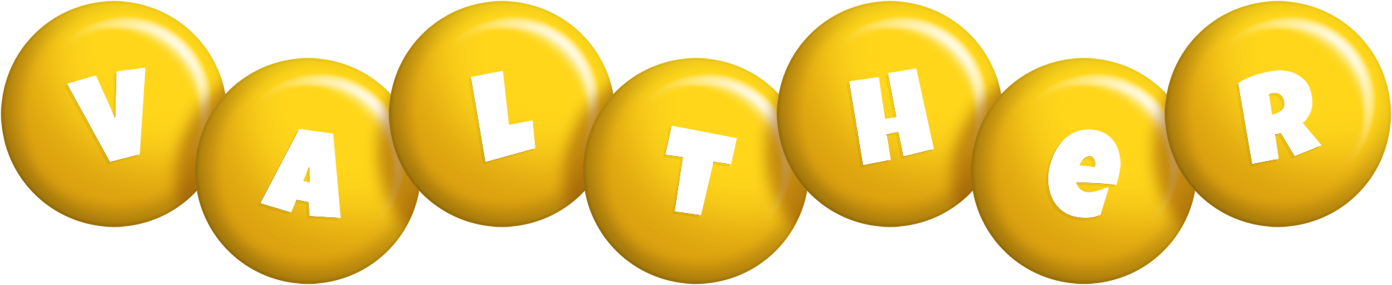 Valther candy-yellow logo