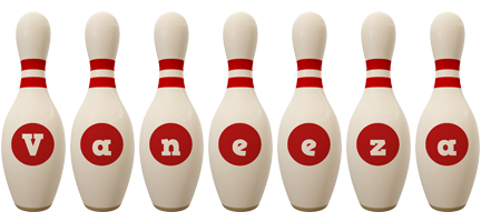 Vaneeza bowling-pin logo