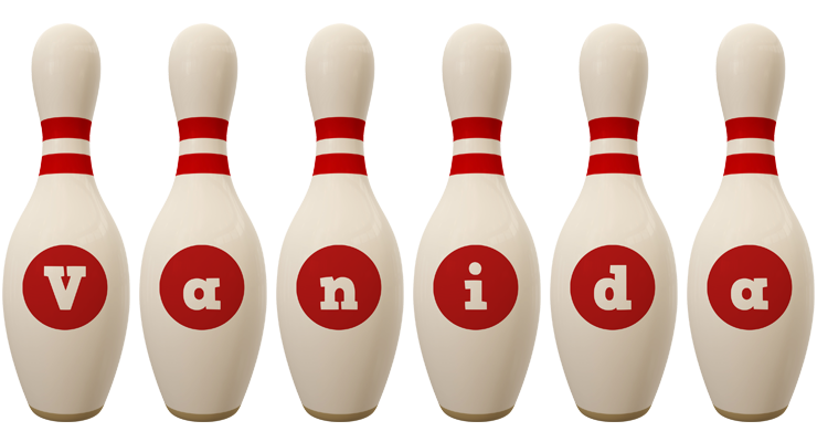Vanida bowling-pin logo