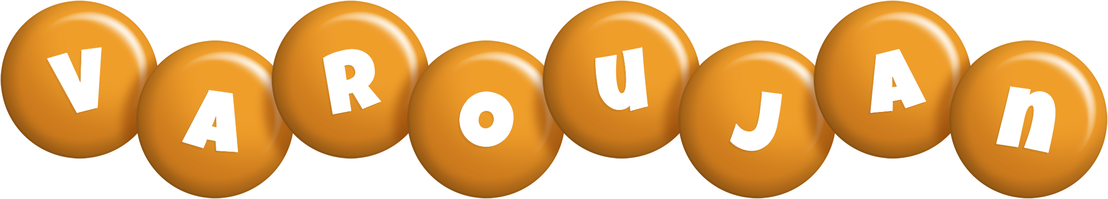 Varoujan candy-orange logo