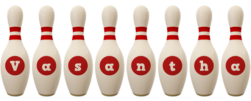 Vasantha bowling-pin logo