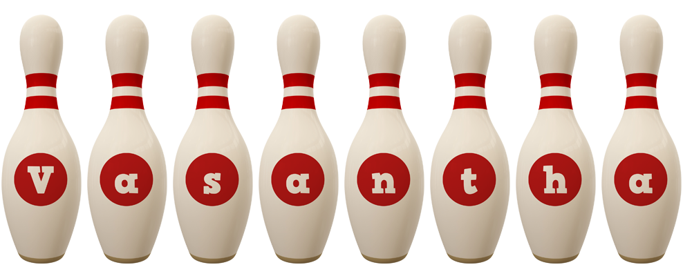 Vasantha bowling-pin logo