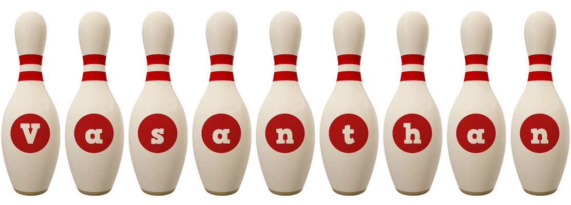 Vasanthan bowling-pin logo