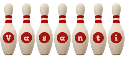 Vasanti bowling-pin logo