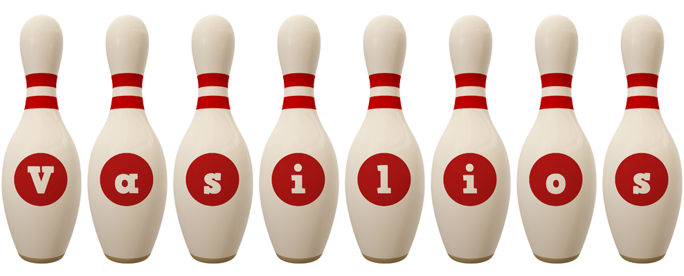 Vasilios bowling-pin logo