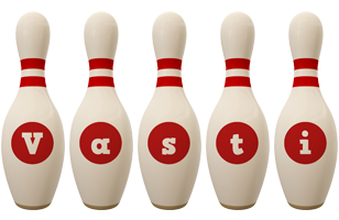 Vasti bowling-pin logo