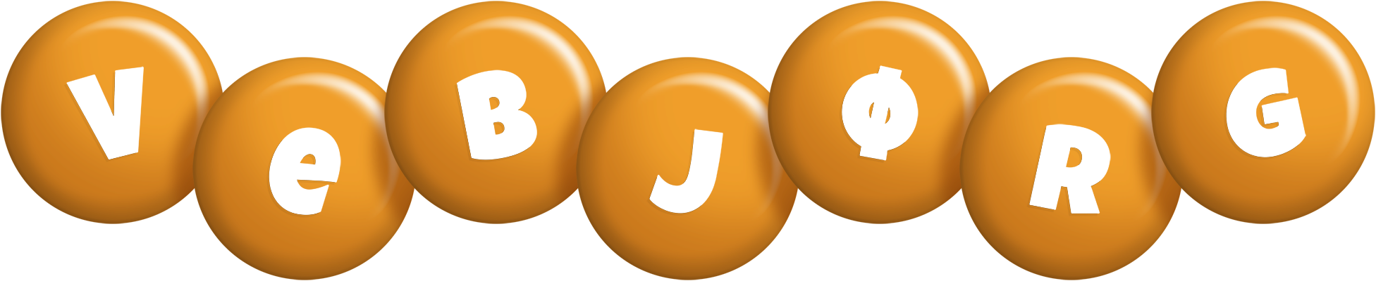 Vebjørg candy-orange logo