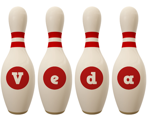 Veda bowling-pin logo