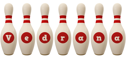 Vedrana bowling-pin logo