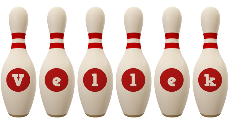 Vellek bowling-pin logo