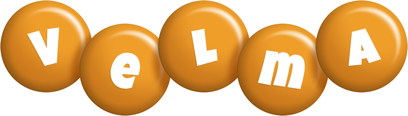 Velma candy-orange logo