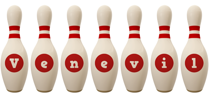 Venevil bowling-pin logo