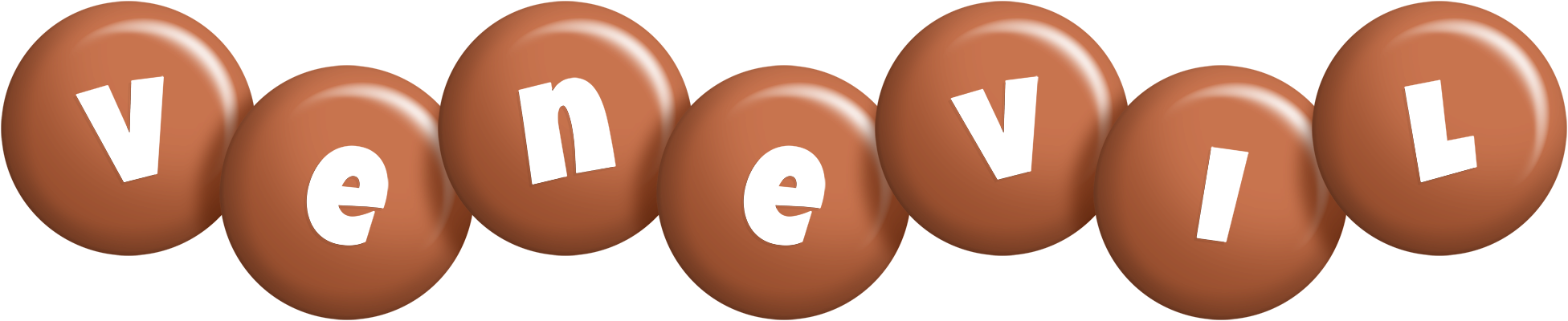 Venevil candy-brown logo