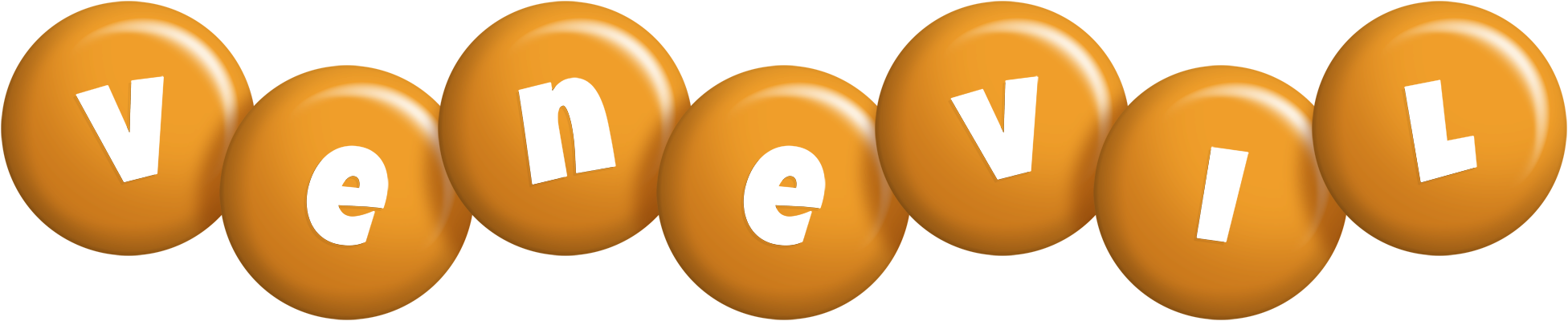 Venevil candy-orange logo