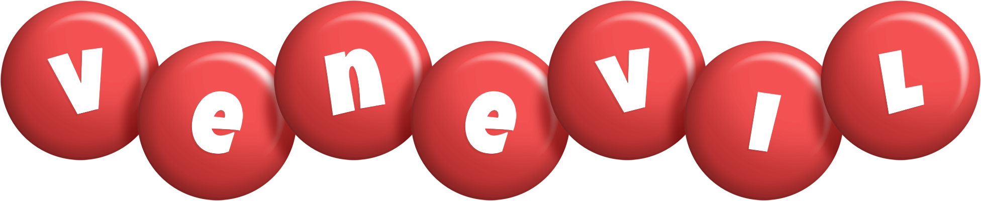Venevil candy-red logo