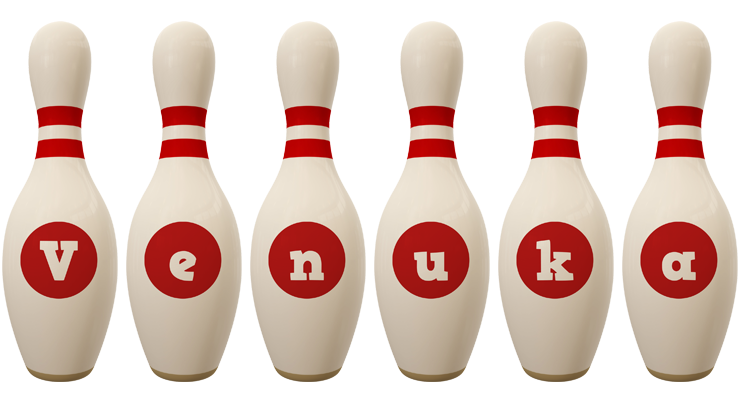 Venuka bowling-pin logo