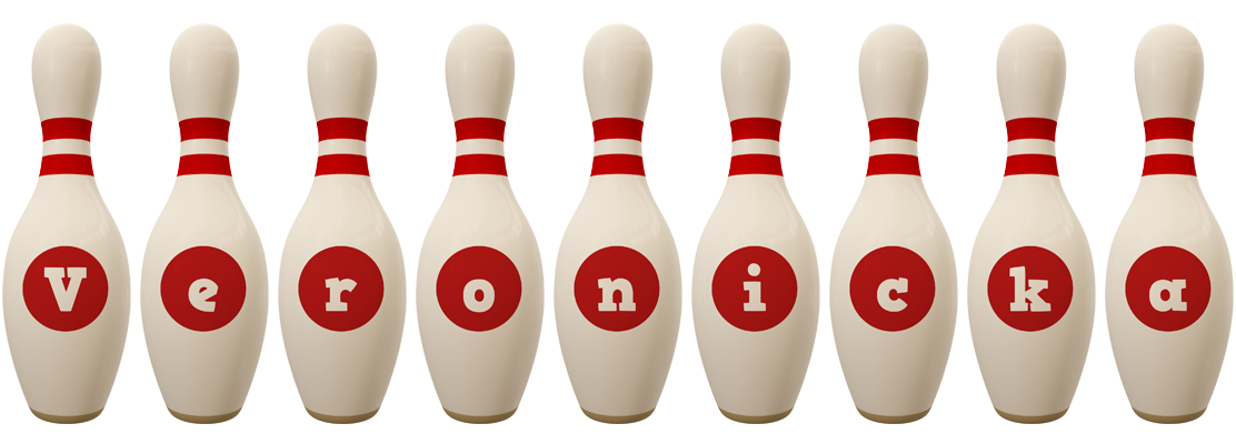 Veronicka bowling-pin logo