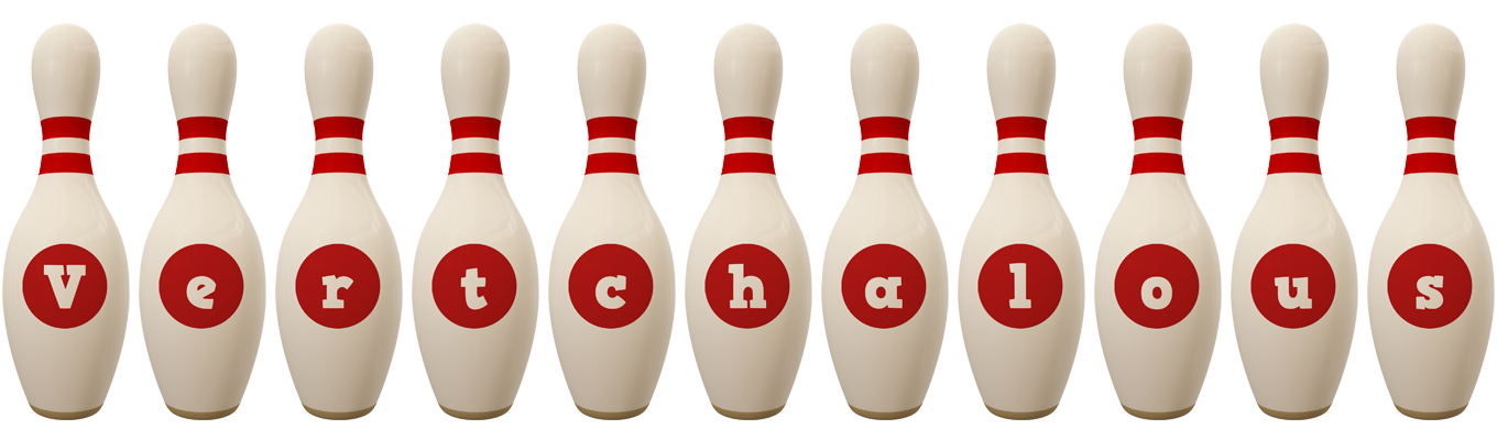 Vertchalous bowling-pin logo