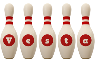 Vesta bowling-pin logo