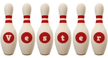 Vester bowling-pin logo