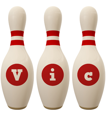 Vic bowling-pin logo
