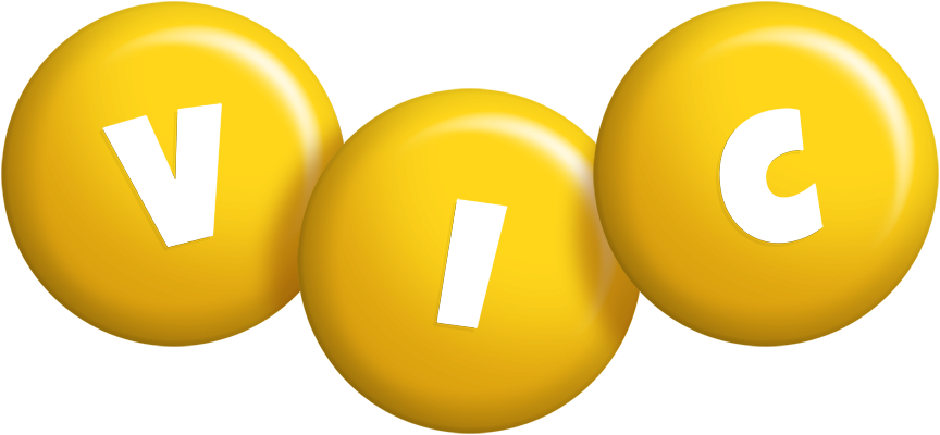 Vic candy-yellow logo
