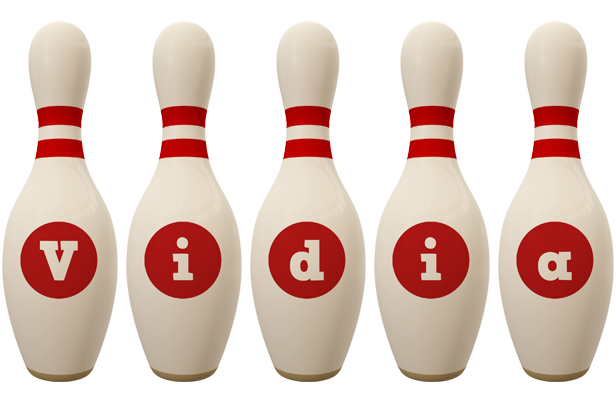 Vidia bowling-pin logo