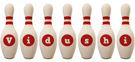 Vidushi bowling-pin logo