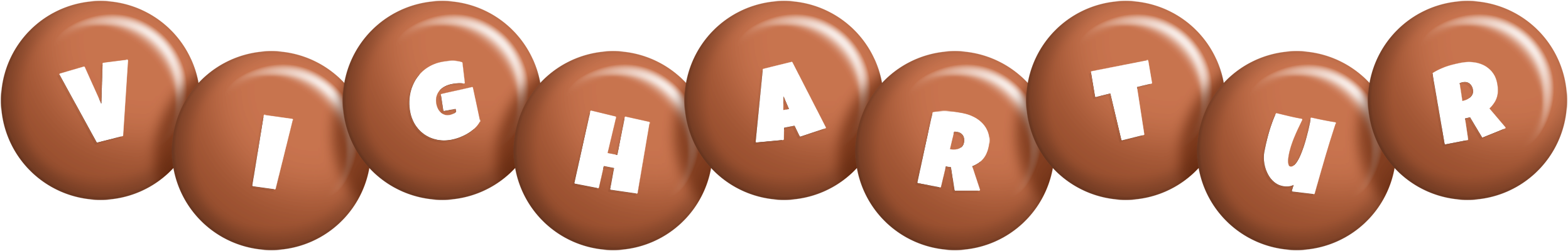 Vighartur candy-brown logo