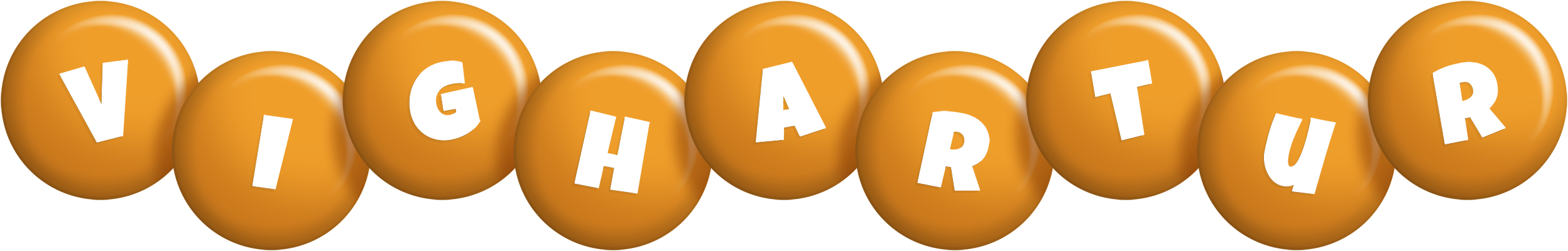 Vighartur candy-orange logo