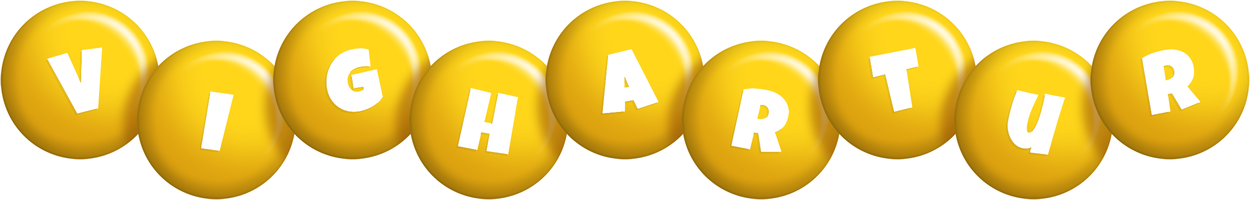 Vighartur candy-yellow logo