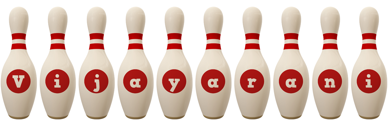 Vijayarani bowling-pin logo
