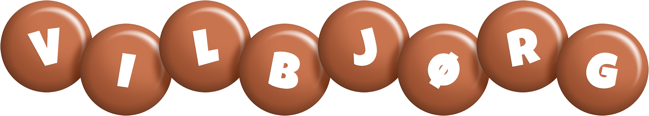 Vilbjørg candy-brown logo